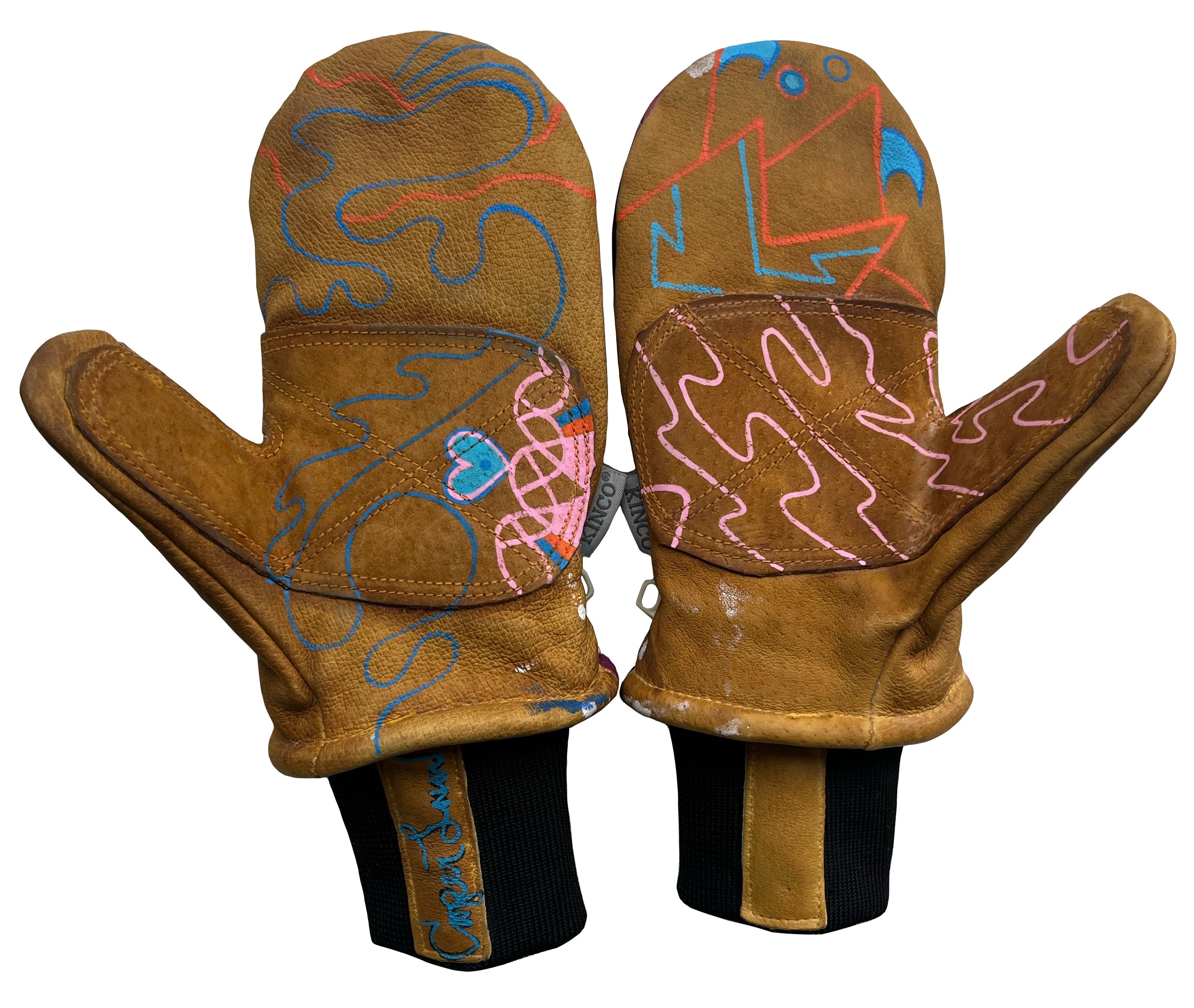 Pink Blurr - Painted Mitts