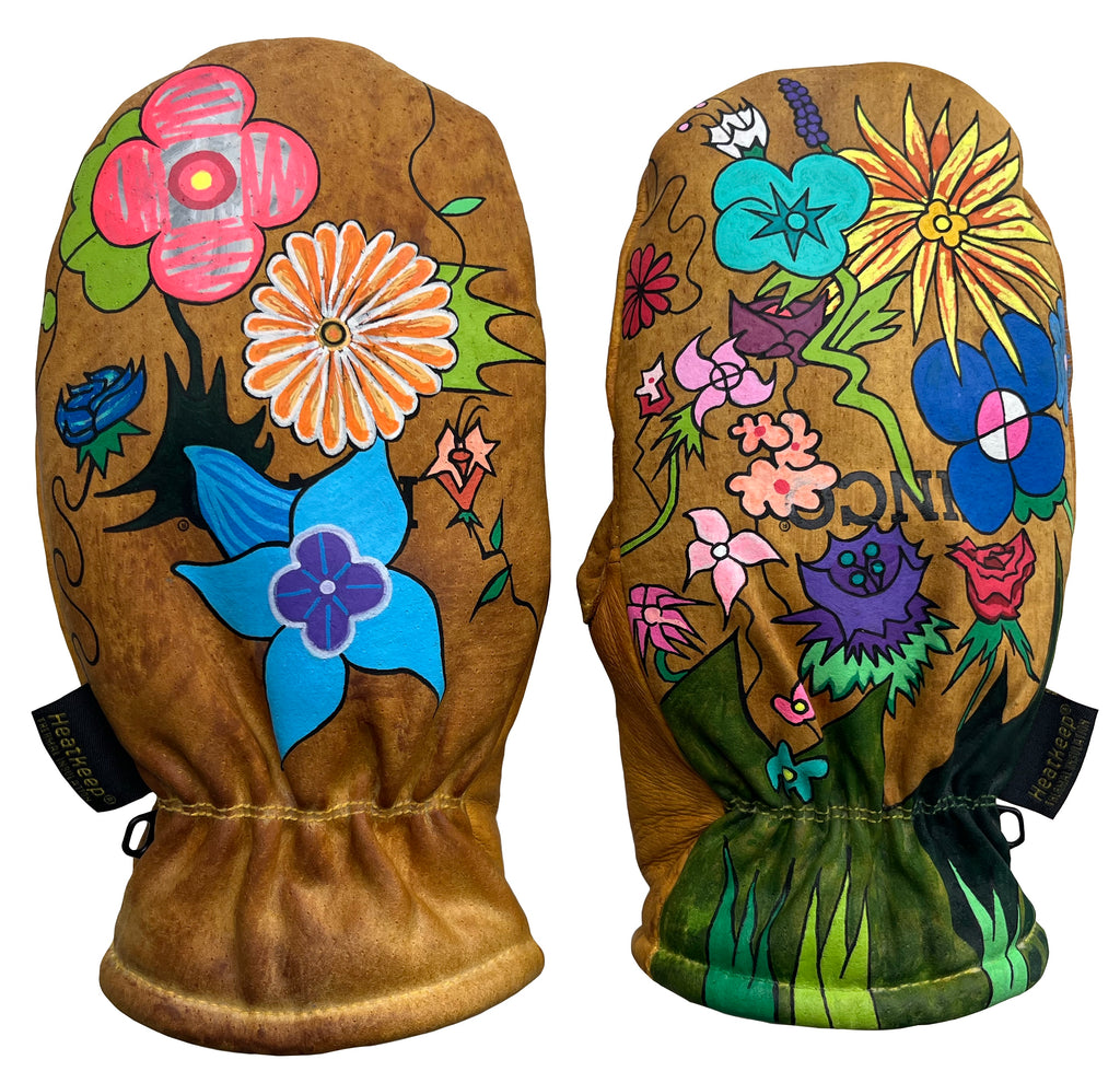 Flowers - Painted Mitts