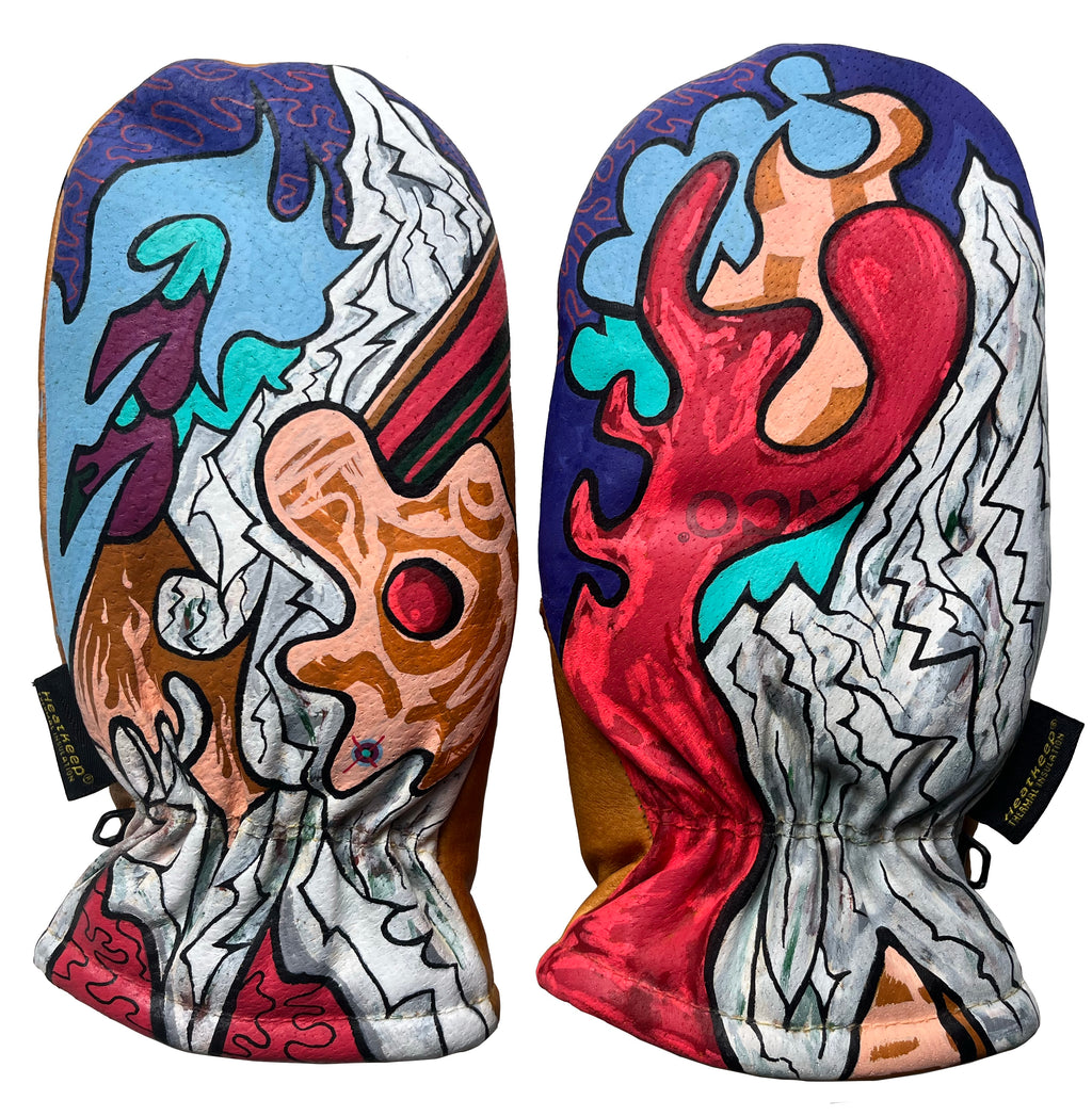 Moon Mountain - Painted Mitts